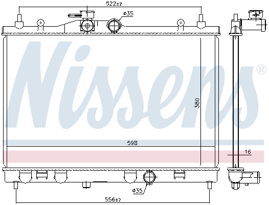 Radiator, engine cooling - 68741 NISSENS