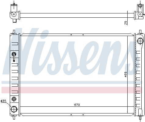 Radiator, engine cooling - 68743 NISSENS