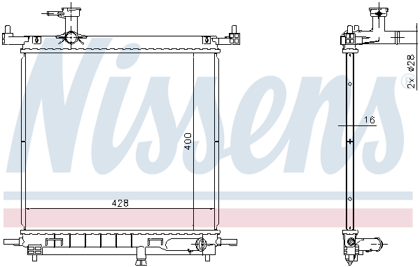Radiator, engine cooling - 68770 NISSENS
