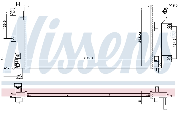 Radiator, engine cooling - 68773 NISSENS