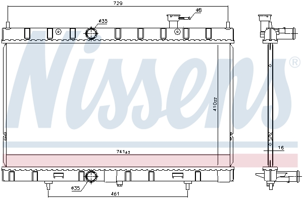Radiator, engine cooling - 68789 NISSENS