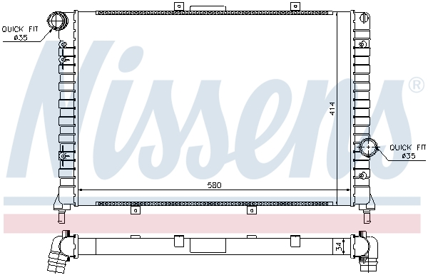 Radiator, engine cooling - 68804 NISSENS