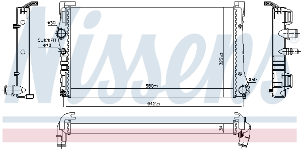 Radiator, engine cooling - 68806 NISSENS