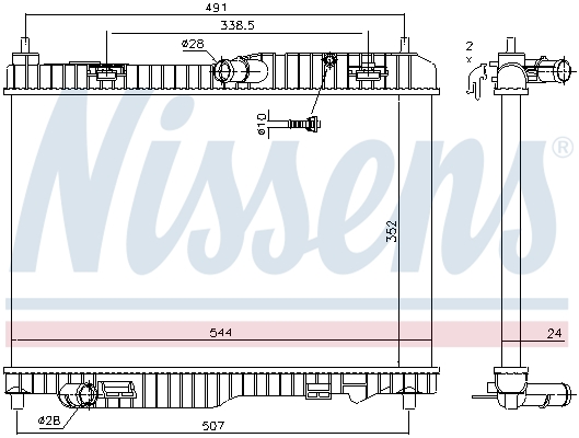 Radiator, engine cooling - 69233 NISSENS