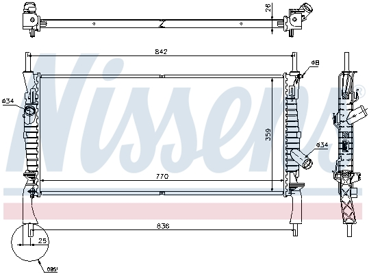 Radiator, engine cooling - 69226 NISSENS