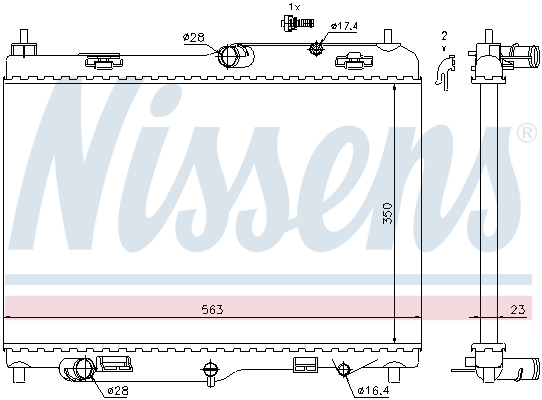 Radiator, engine cooling - 69234 NISSENS