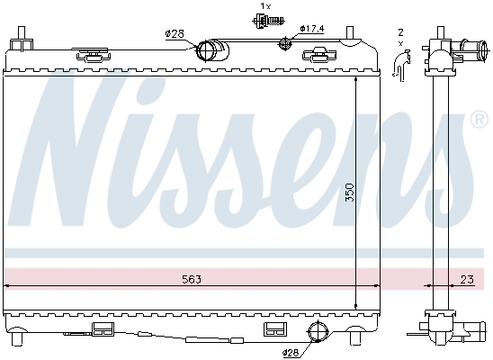Radiator, engine cooling - 69235 NISSENS