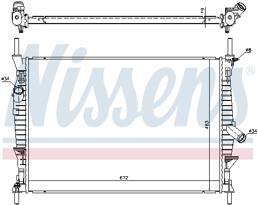 Radiator, engine cooling - 69240 NISSENS