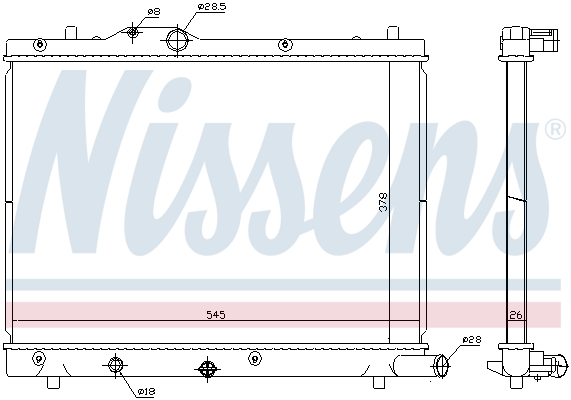Radiator, engine cooling - 69404 NISSENS