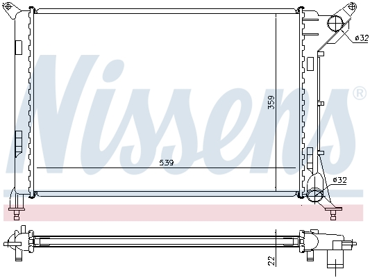 Radiator, engine cooling - 69702A NISSENS