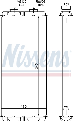 Теплообменник, отопление салона - 72048 NISSENS