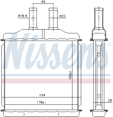Теплообменник, отопление салона - 76509 NISSENS