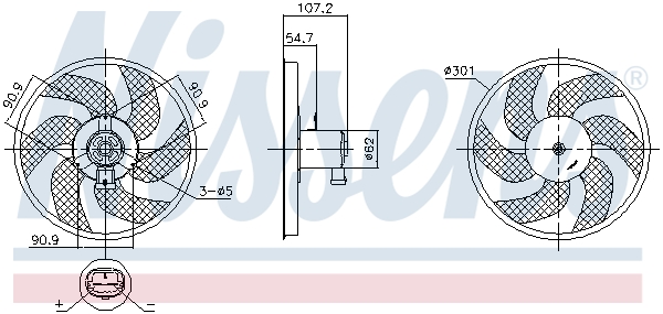 Fan, radiator - 850084 NISSENS