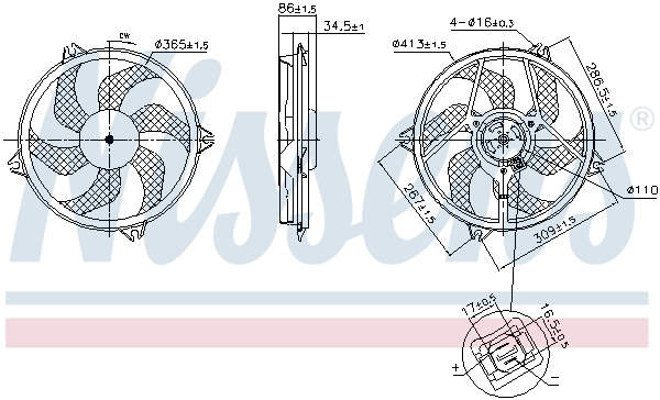 Fan, radiator - 850093 NISSENS
