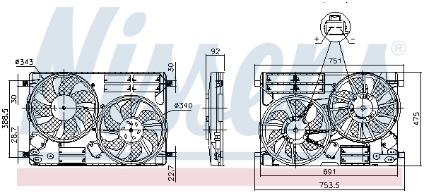 Fan, radiator - 850096 NISSENS