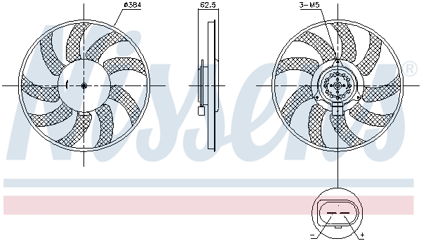 Fan, radiator - 850099 NISSENS