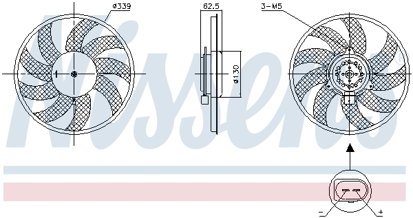 Fan, radiator - 850105 NISSENS