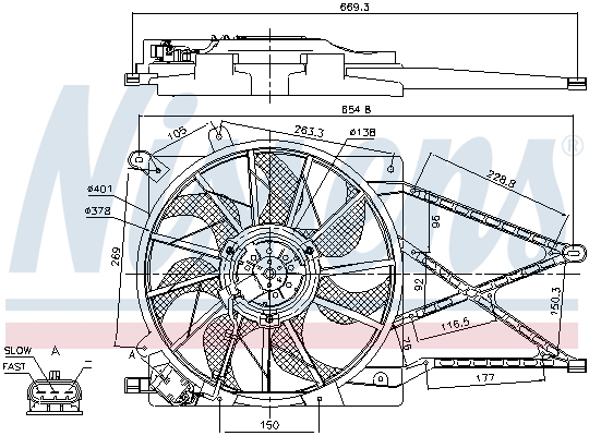 Ventola, Raffreddamento motore - 85175 NISSENS