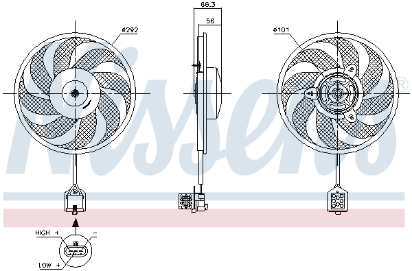 Ventola, Raffreddamento motore - 85596 NISSENS