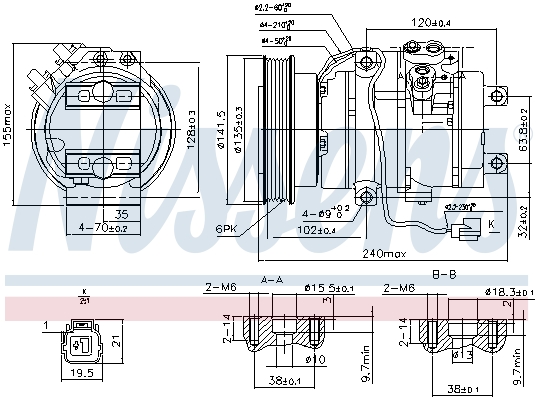 Compressor, air conditioning - 890017 NISSENS