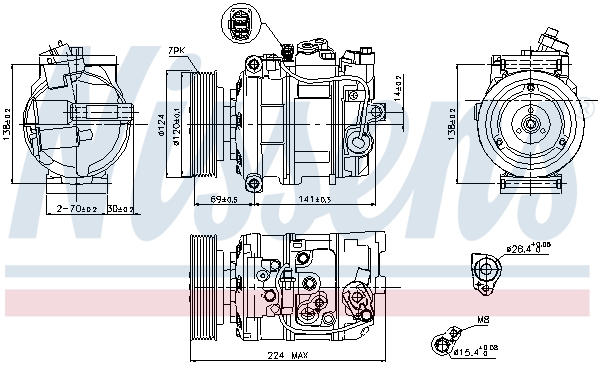 Compressor, air conditioning - 890025 NISSENS