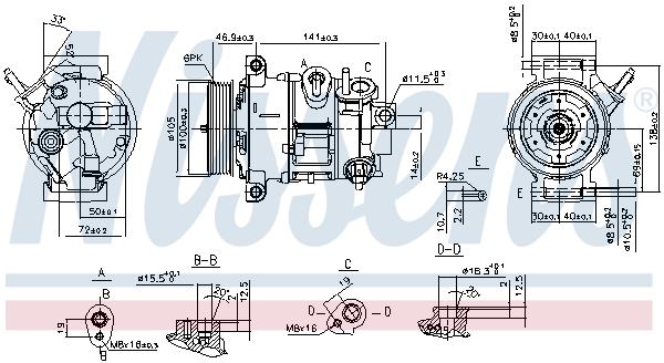 Compressor, air conditioning - 890030 NISSENS