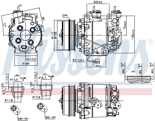 Compressor, air conditioning - 890035 NISSENS