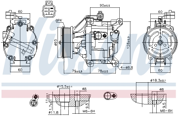Compressor, air conditioning - 890036 NISSENS