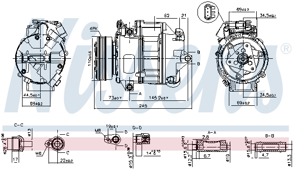 Compressor, air conditioning - 890038 NISSENS