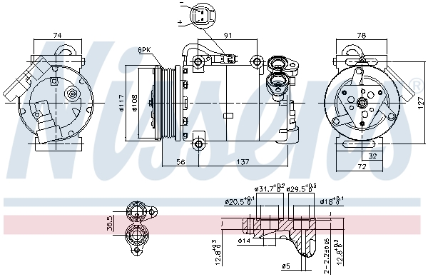 Compressor, air conditioning - 890040 NISSENS