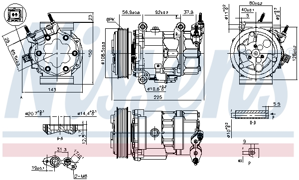 Compressor, air conditioning - 890041 NISSENS