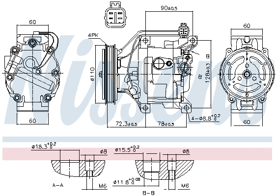 Compressor, air conditioning - 890047 NISSENS