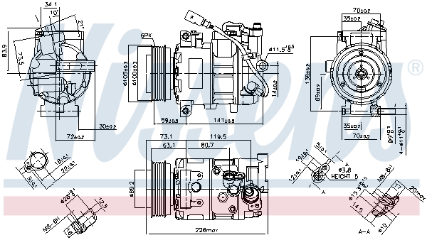 Compressor, air conditioning - 890048 NISSENS