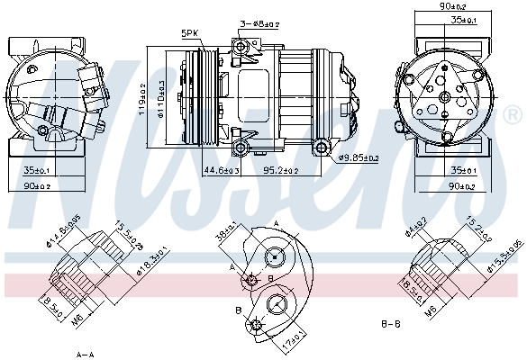 Compressor, air conditioning - 890055 NISSENS