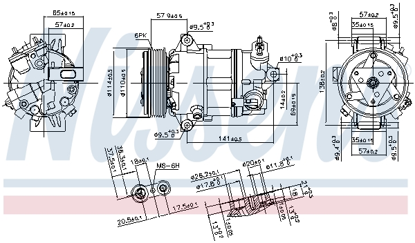 Compressor, air conditioning - 890056 NISSENS
