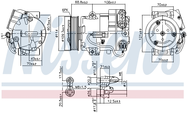 Compressor, air conditioning - 890058 NISSENS