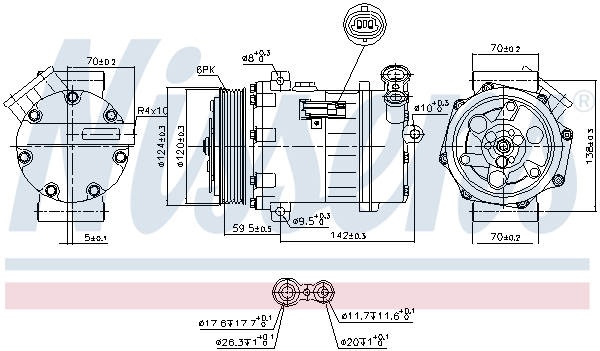 Compressor, air conditioning - 890063 NISSENS