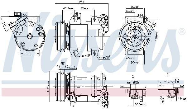 Compressor, air conditioning - 890064 NISSENS
