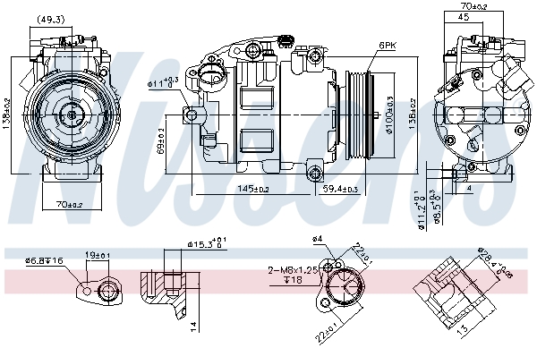Compressor, air conditioning - 890068 NISSENS