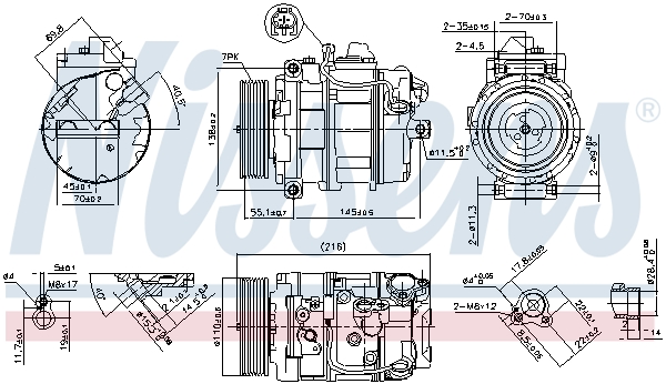 Compressor, air conditioning - 890069 NISSENS