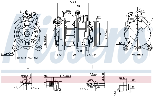 Compressor, air conditioning - 890072 NISSENS