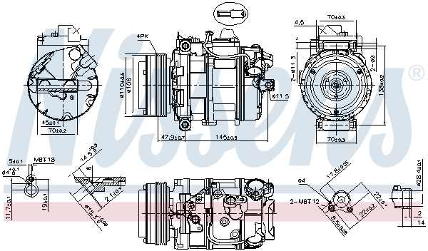 Compressor, air conditioning - 890073 NISSENS