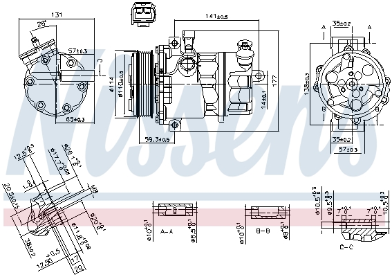 Compressor, air conditioning - 890074 NISSENS