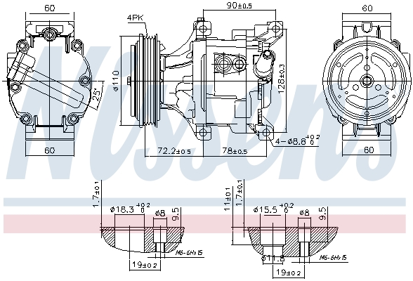 Compressor, air conditioning - 890079 NISSENS