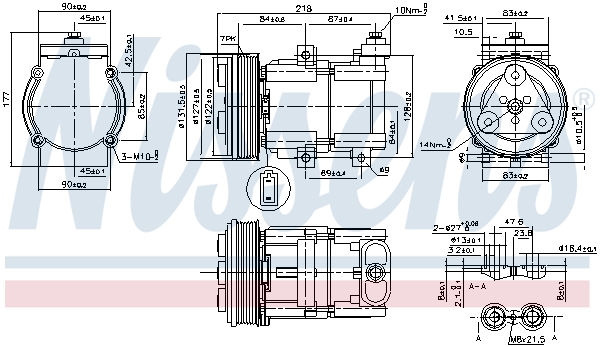Compressor, air conditioning - 890081 NISSENS