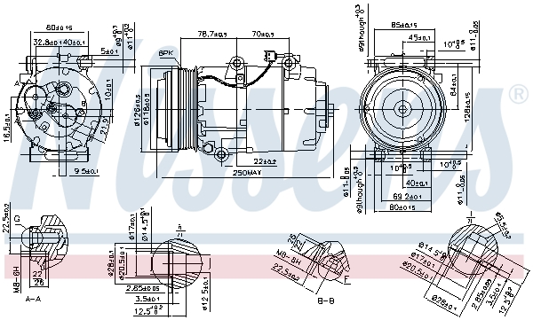 Compressor, air conditioning - 890090 NISSENS