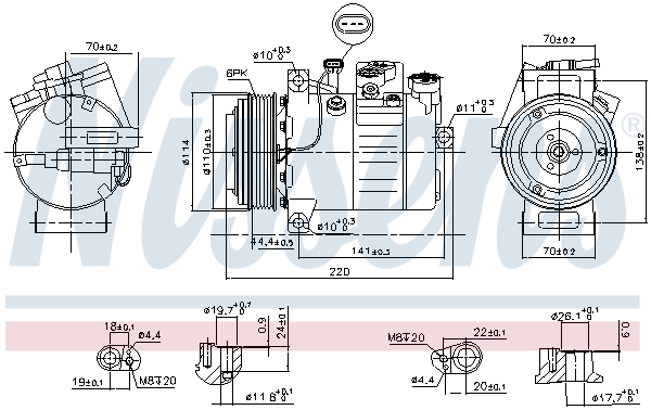 Compressor, air conditioning - 890115 NISSENS