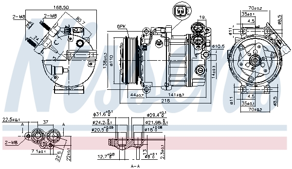 Compressor, air conditioning - 890125 NISSENS