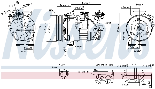 Compressor, air conditioning - 890126 NISSENS