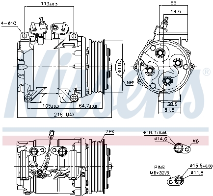 Compressor, air conditioning - 890128 NISSENS
